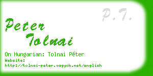 peter tolnai business card