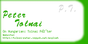 peter tolnai business card